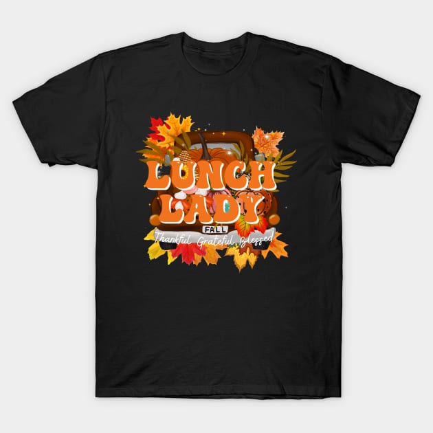 Lunch Lady School Cafeteria Worker Truck Pumpkin Fall Autumn T-Shirt by Johner_Clerk_Design